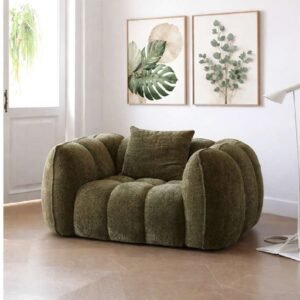 Deep Green Color Boucle Chair
