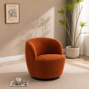 Boucle and swedish wood Armchair