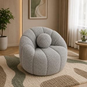 Gray Boucle Chair for contemporary Elegance